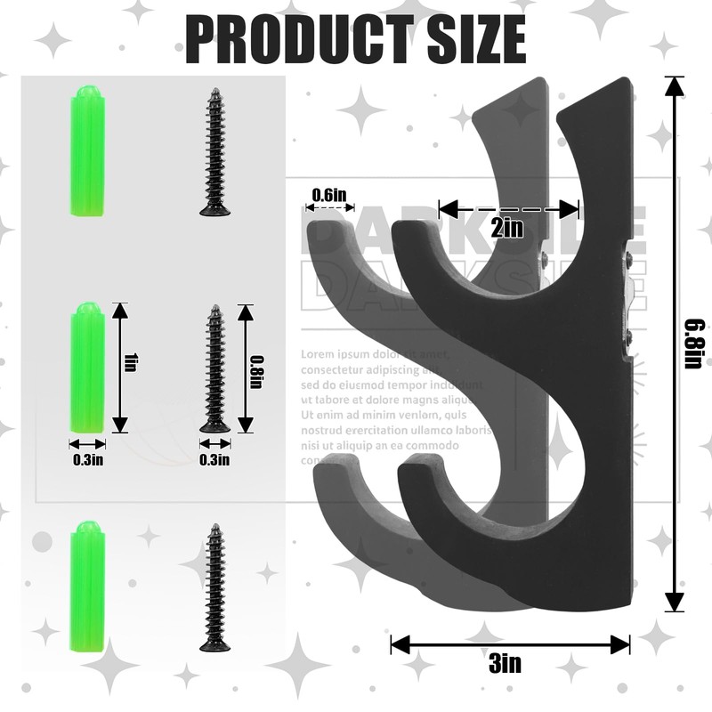 KOYILTD Lightsaber Wall Mount Black Wooden Sword Holder with Display