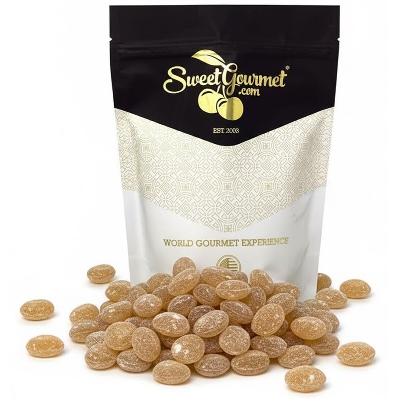 SweetGourmet Natural Sanded Ginger Drops, Old-Fashioned Hard Candy, Bold Spicy