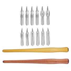 NUOBESTY Solid Wood Vintage Dip Pen Calligraphy Pen Gothic Art Writing Tool Portable Calligraphy Set