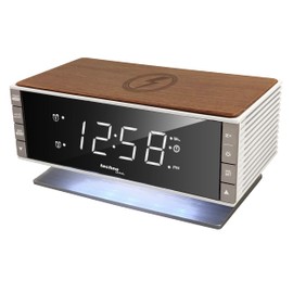 Technoline WT 487 Modern Radio Alarm Clock, Compatible with Qi-Enabled Mobile Devices (Wireless Charging, Inductive Charging Function)