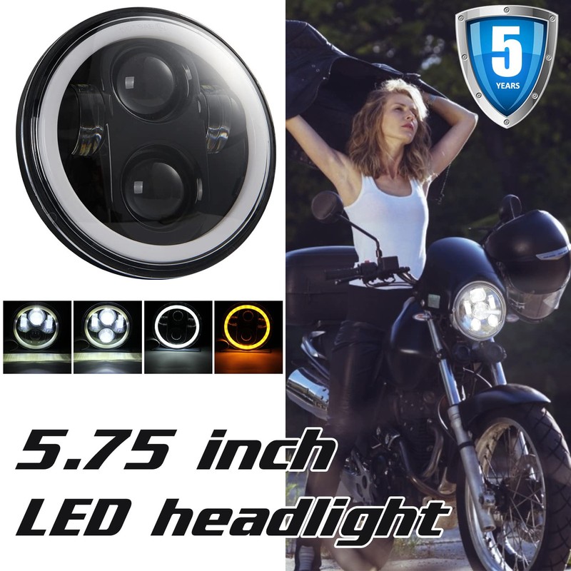 5.75 inch LED Headlight Motorcycle Projector Headlamp Super Wide Angle