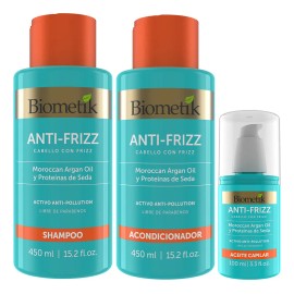 Biometik Kit Antifrizz 3 En 1 Shampoo+acondicionador+aceite