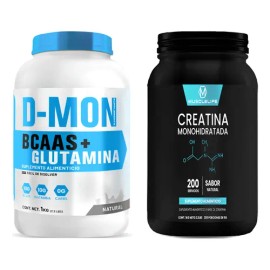 Duo Bcaas  Glutamina 1kg D-mon  Creatina 1kg Muscle Life                                                                                              