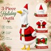 23" Christmas Porch Goose Outfits, Santa Goose Clothes with Bowtie