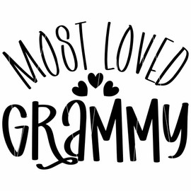 Most Loved Grammy Vinyl Car Decal, 6.5"x5.2", Color Options