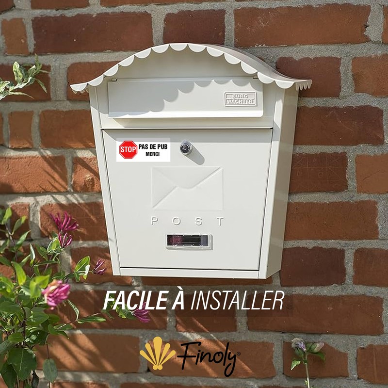 Finoly Stop Pub - Sticker for Letterbox, without Advertising, Letter