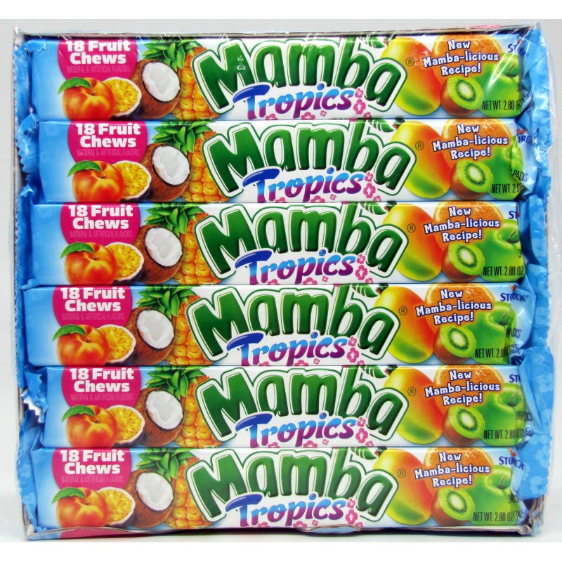 Storck Mamba Tropic Fruit Chews 24 Ct 2.65 Oz Bars