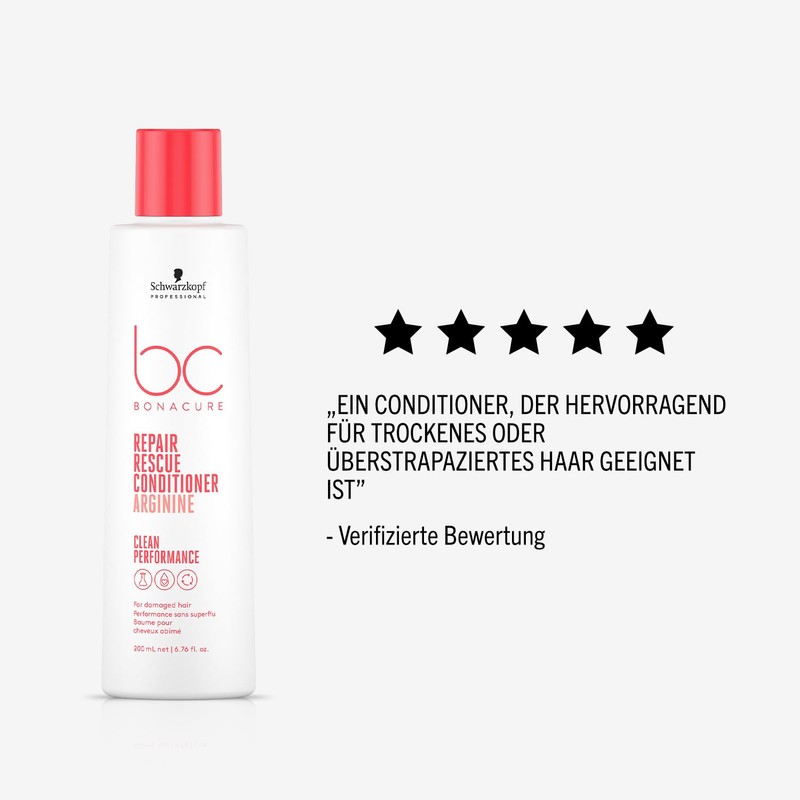 Schwarzkopf Professional Bonacure Repair Rescue Conditioner for Damaged Hair Vegan