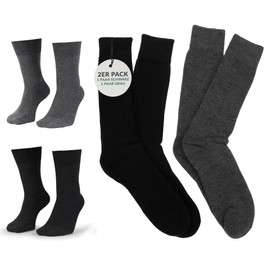La Alpaca Leisure Socks - Set of 2 Fluffy Warm Alpaca Socks for Men and Women - Breathable, Comfortable, Moisture Wicking Thermal Alpaca Wool (1 Pair Grey, 1 Pair Black), grey/black