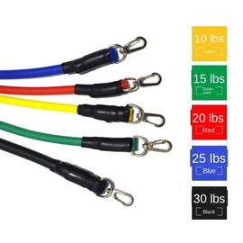 BullzEye Resistance Bands Set - 5-Piece Exercise Bands - Portable Home Gym Accessories - Stackable Up to 100 lbs.