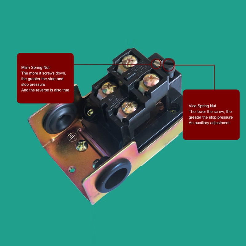 Water Pump Pressure Control Switch Adjustable Automatic Controller AC 220V