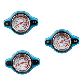 Totority 3pcs Thermometer Radiator Cap Water Tank Cover Temp Gauge Easy to Read Thermostatic Meter for Car