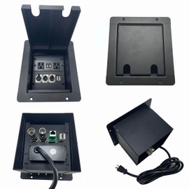 ProSpeakerparts PROCRAFT Mini 2 Hole LID Feed-Thru RECESSED Stage Pocket/Floor Box w/ 1 Wired AC 1 XLR Female 1 XLR Male 1 RJ45 1 HDMI