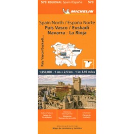Michelin Map Spain: North, Pais Vasco, Euskadi, Navarra, La Rioja Map 573