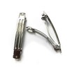 MAHAVIMOKSA 50pcs 80mm/3.15" Silver Tone Metal French Style Barrette Hair