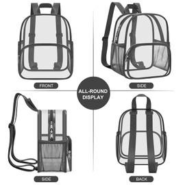 USPECLARE Clear Backpack for Stadium Events Small Clear Backpack 11.5x9.5x6 for Concert Sport Events Work Travel