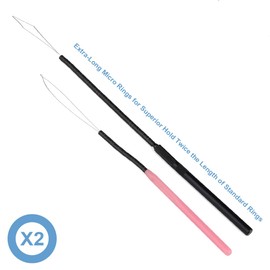 GlamorDove Hair Extension Loop Needles Stainless Handle Metal Wire Threading Tool for Micro Beads Tubes Quick and Easy Installation of I-Tip Sewing Weft Extensions