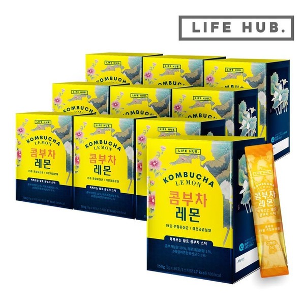 Life Herb Kombucha Lemon 10 sets (5g x 300 packets), single option / 라이프허브 콤부차 레몬 10세트(5g x 300포), 단일옵션