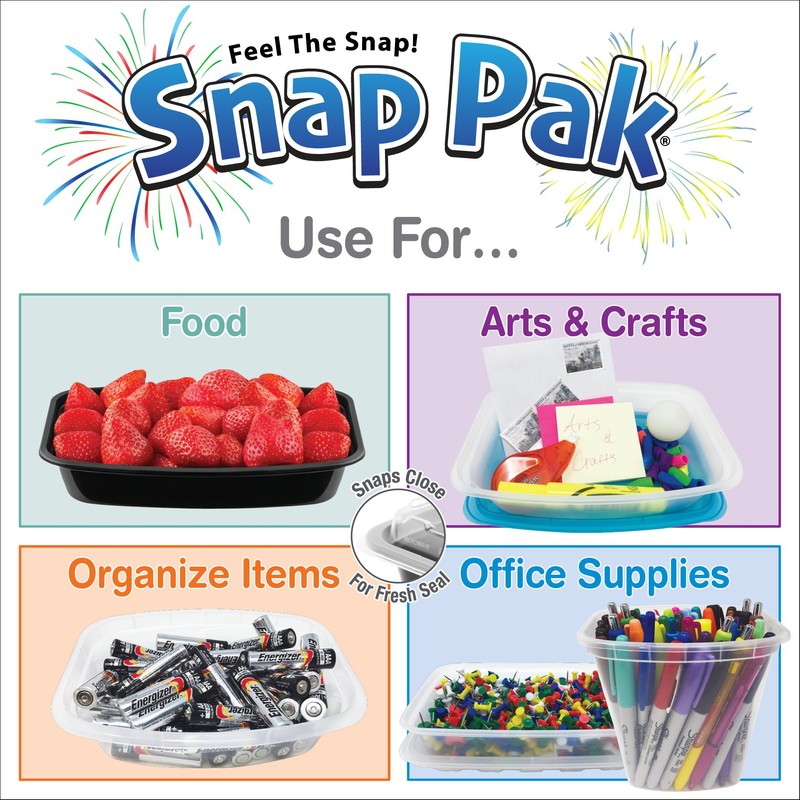 Snap Pak Rectangular Food Storage Set of 25 - Black