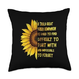 Addiction Recovery Gifts Drug Alcohol Addiction Recovery-Truly Sober Companion Throw Pillow, 18x18, Multicolor