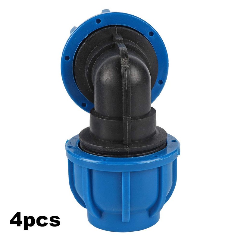 4Pcs Elbow Connector, PE Plastic Water Connector, Water Pipe 32mm