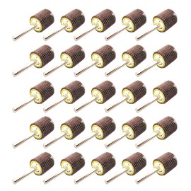 WA 25PACK - 3/4" x3/4" x1/4" inch 120# Industrial Grade Durable Mounted Flap Wheel Sander, Aluminum Oxide Sanding Flap Wheels with 1/4" Shank for Drill/Die Grinder, Remove Rust and Polish (120 Grit)