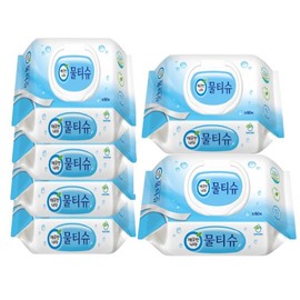 Clean Nara Peppermint Wipes Cap Type 60 Sheets 6 Pack / 깨끗한나라 페퍼민트 물티슈 캡형 60매 6팩