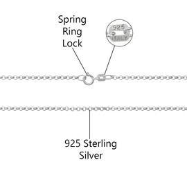 Savlano 925 Sterling Silver Solid Round Rolo Chain Necklace For Women 1.5mm, 2mm - Made in Italy Comes With a Gift Box (18, 2mm)