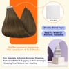 Full Shine Brown Tape in Hair Extensions Human Hair 24