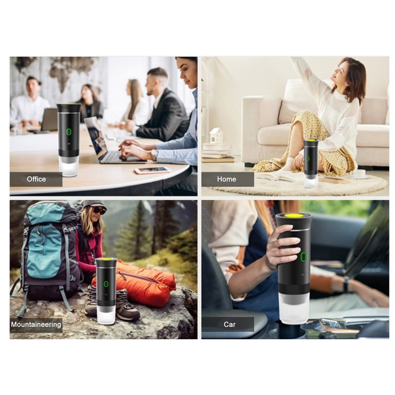 Portable Electric Coffee Machine 15 Bar Cordless Heating Car Coffee