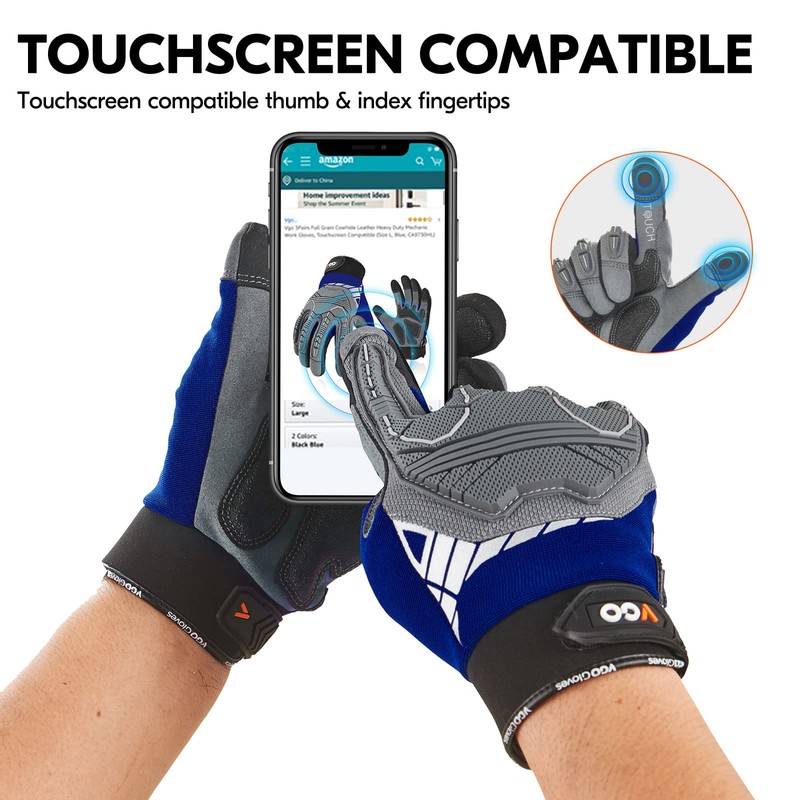 Vgo... 1 Pair of High Mechanical Work Gloves, for Heavy