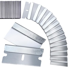 GOLD DEER 100pcs Scraper Replacement Blades Scraper Metal Single Sided Blade Scraper Blade Industrial Scraper Razor Blade Scraper Refill Scraper Replacement Parts Razor Scraper Replacement Blade