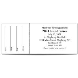 250 Custom Raffle Tickets - Fundraiser, Raffles, 50/50, Auction, Giveaways, Contest Tickets with Tear-Away Stubs - 2.125" x 5.5"
