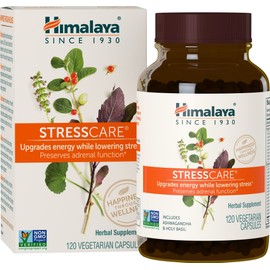 Himalaya StressCare, 30 Day Supply - Herbal Adrenal Support for Calming Relaxation, Stress Relief, Energy Support and Occasional Sleeplessness - Vegan, Non-GMO, Gluten Free, 120 Capsules
