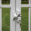 Locking Gravity Latch White (Two-Sided Key Entry)