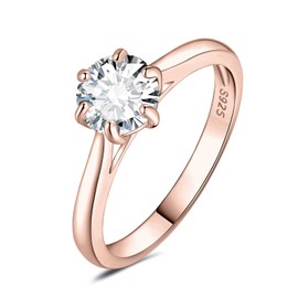 JewelryPalace 1ct 2ct 3ct Round Cut Cubic Zirconia Solitaire Promise Ring Women's Jewellery Set Engagement Ring Women's Ring Silver 925 with Stone Women Simulated Diamond Wedding Rings Silver Rings