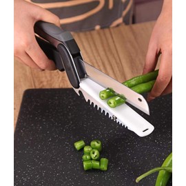 All Purpose Kitchen Salad Scissors, Stainless Steel Food Vegetable Carrot Cutter, Dishwasher Safe Meat Cutting Shears, 6 In 1 Cutter Salad Chopper