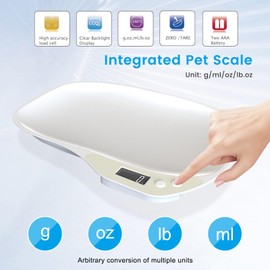 Small Digital Pet Scale for Dogs Cats, Max 33 lbs LCD Display Small Animal Scale, Multi-Function Mini Electronic Kitchen Food Weighing Scales, for Hamster Kitten Puppy Hamster Little Bird