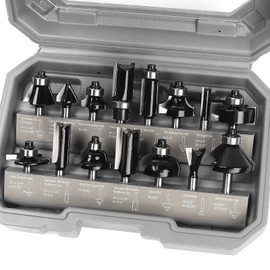 MNA Router Bit Set Wood-Smith Edition 15 Pieces 1/4 Inch, European Style Router Bits Kit, DIYer Woodworking Tools, Carrying Case (15 B)