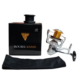 BOUREL 10000 Fishing Reel for Surfcasting – Large Capacity 500 m, Brake 10 kg, 6+1 Bearings, 4.1:1 Ratio, Aluminium Coil + Extra Graphite, Salt-Resistant