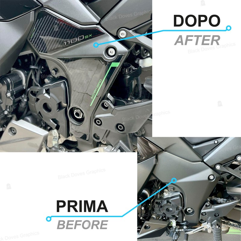 3D Resin Stickers Protectors Compatible with Kawasaki Ninja 1100 SX