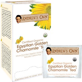 ANDREW LESSMAN Tea - Certified Organic Egyptian Golden Chamomile Tea 60 Sachets - Chamomile Blossoms Cultivated in Nutrient-Rich Soils. Naturally Soothing. Promotes Relaxation. Caffeine-Free.