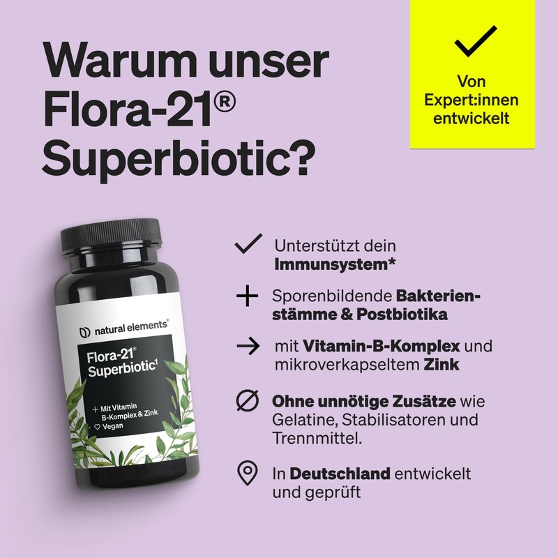 natural elements Flora 21 Superbiotic - 60 Capsules - 4.5