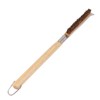 Pizza Oven Brush with Scraper Detachable Wooden Handle Coconut Fiber