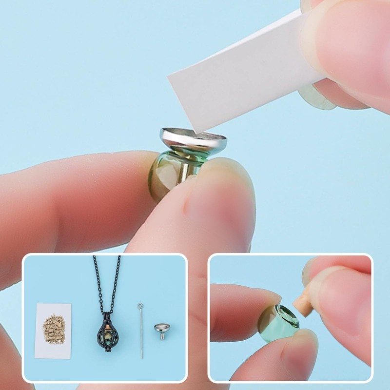 Glass Cremation Jewelry for Ashes Pendant Keepsake Openwork Teardrop Urn