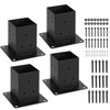 WIMART 4x4 Post Base, Inner Size 3.5"x3.5"Deck Post Base, Deck