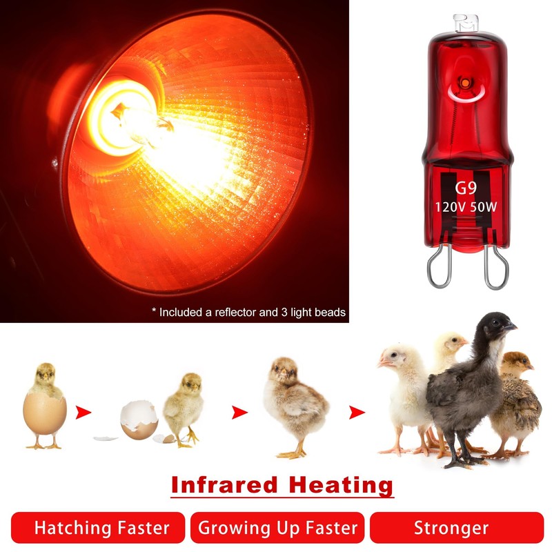 Heat Lamp for Chickens Coop Chick Brooder, Infrared Flood Light
