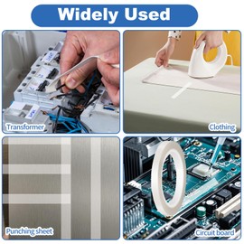 4 Rolls Clear Heat Resistant Tape, 108 ft Heat Resistant Tape for Sublimation Heat Transfer Resistant Press High Temperature Tape for Electronics Printing Vinyl Heat Circuit Board DIY Crafts(10mm)