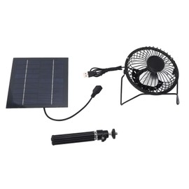 Solar Power Fan Professional Polycrystalline Silicon 5W Efficient Save Energy Solar Panel Fan with Stand for Pet Kennel Camping Travel Outdoor