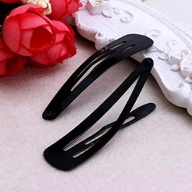 Black Stylish Snap Hair Clips Fashionable | Women's Hair Clip Hairpins Drop Shaped Clips | Beauty Hair Barrettes Women Hair Accessories Pair (Design 4)